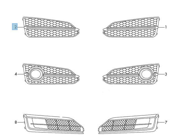 NEW AUDI A8 D4 RIGHT FOG LIGHT GRILLE 4H0807680AC3FZ - Image 7