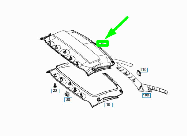 NEW MB SLK R172 FOLDING TOP CENTER RETRACTABLE ROOF TRIM A17279002459H23 - Image 5