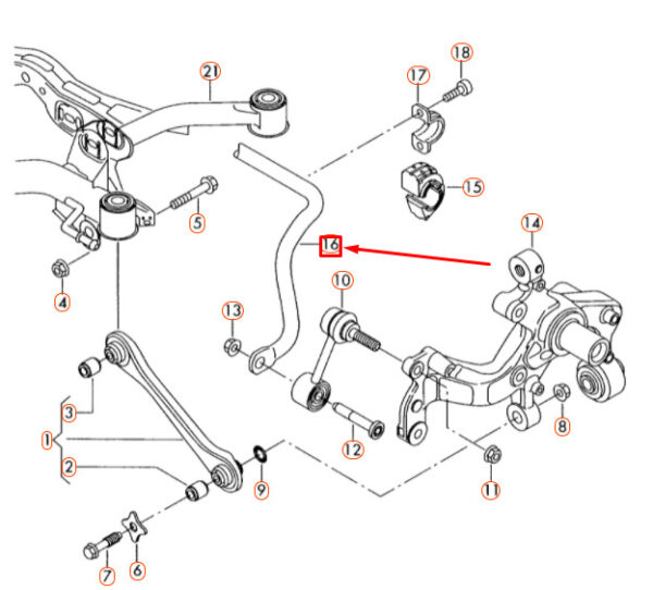 NEW AUDI Q3 8U REAR ANTI-ROLL BAR 1K0511409CB ORIGINAL - Image 5