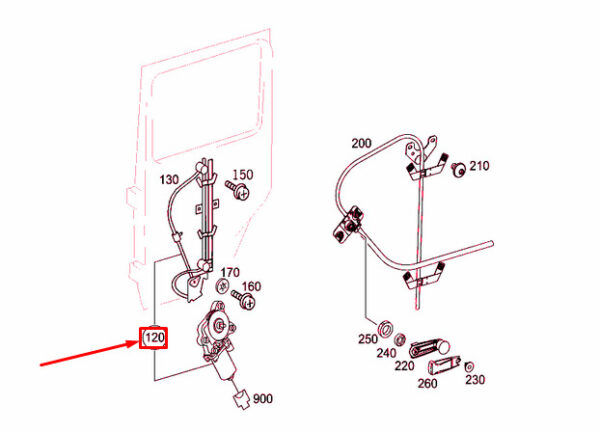 NEW MERCEDES-BENZ G W463 REAR LEFT DOOR WINDOW REGULATOR A4637201346 ORIGINAL - Image 5