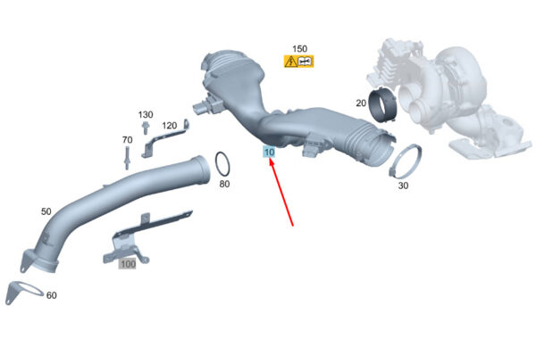 NEW MERCEDES-BENZ ML W164 CLEAN AIR LINE A642090823780 ORIGINAL - Image 5