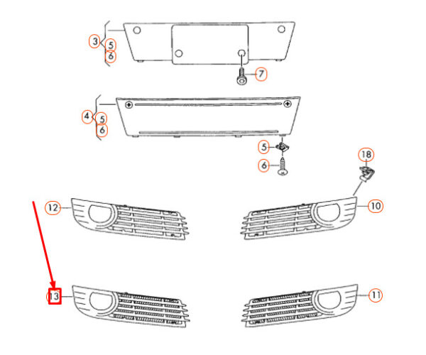 NEW AUDI A8 D3 FRONT BUMPER RIGHT GRILLE 4E0807680B - Image 7