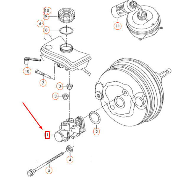 NEW AUDI A4 B7 BRAKE MASTER CYLINDER 4B3611021 ORIGINAL - Image 5