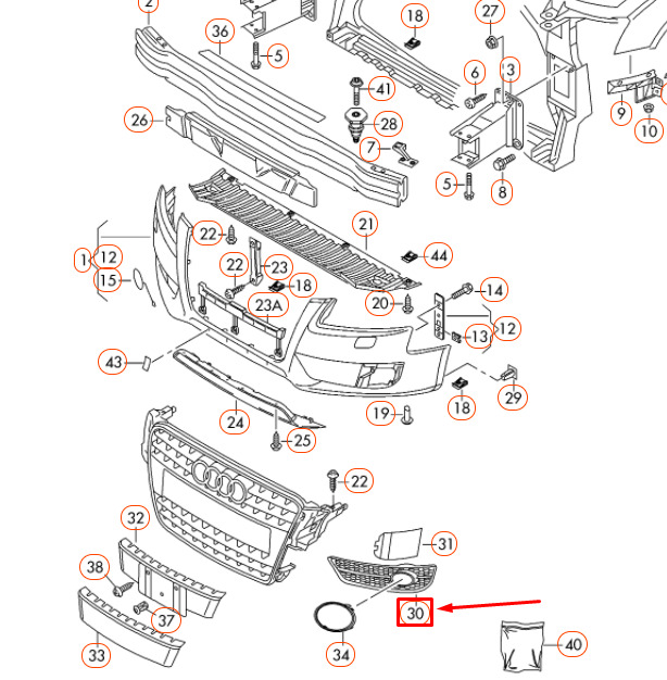 NEW AUDI A4 B8 FRONT BUMPER RIGHT GRILLE 8K0807682E01C 7 NEW AUDI A4 B8 FRONT BUMPER RIGHT GRILLE 8K0807682E01C - Image 7