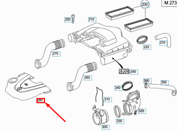 NEW MERCEDES-BENZ GL X164 ENGINE COVER A2730101767 ORIGINAL - Image 5