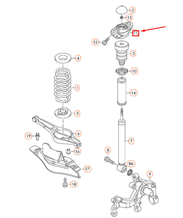 NEW AUDI A3 8P REAR SHOCK ABSORBER BEARING 1K0513353R ORIGINAL - Image 5