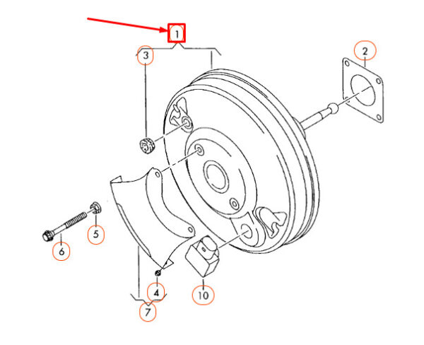 NEW AUDI A3 8P BRAKE SERVO LHD 1K1614106AB ORIGINAL - Image 5