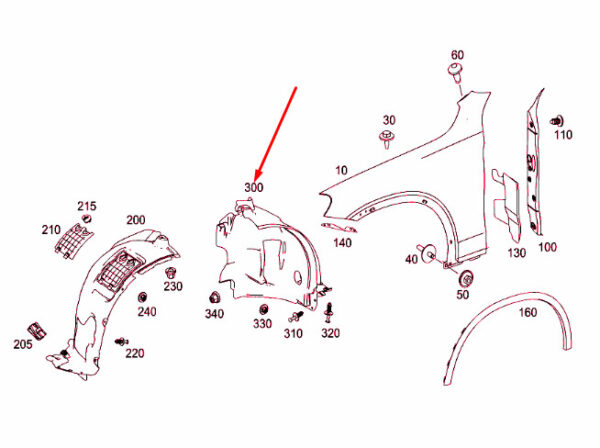NEW MERCEDES-BENZ GLC C253 FRONT RIGHT WHEEL HOUSE COVERING A2536910403 - Image 5