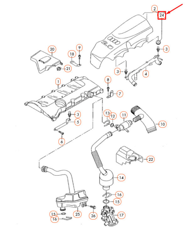 NEW AUDI A1 MK1 ENGINE COMPARTMENT COVER PUSH-ON CONNECTOR 07C103226A - Image 7