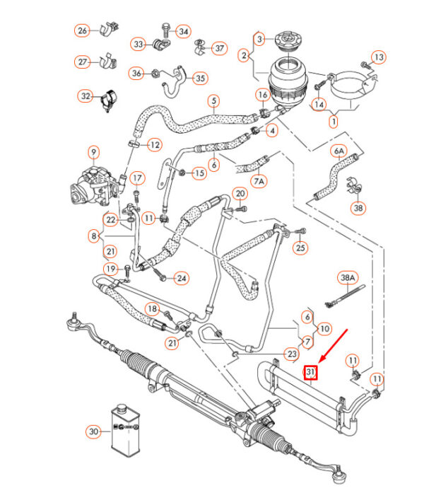NEW AUDI A4 B8 POWER STEERING COOLER 8K0422885D ORIGINAL - Image 5