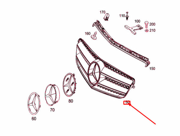 NEW MERCEDES-BENZ C W204 RADIATOR GRILLE A20488020839776 ORIGINAL - Image 5