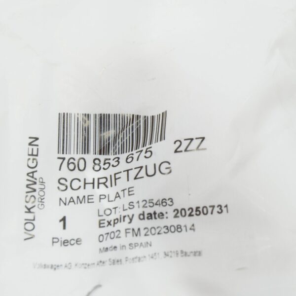 NEW VOLKSWAGEN TOUAREG CR REAR 'V6' EMBELM BADGE 7608536752ZZ ORIGINAL - Image 6