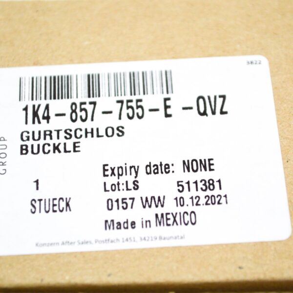 NEW VOLKSWAGEN GOLF 1K MK5 FRONT LEFT SEAT BUCKLE 1K4857755EQVZ - Image 8