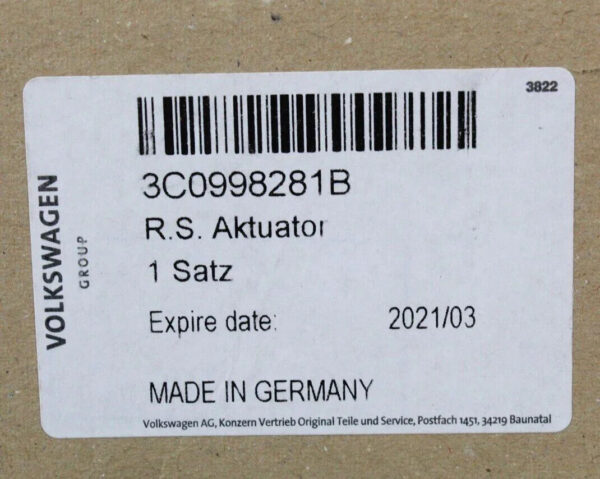 NEW VOLKSWAGEN PASSAT B6 SERVOMOTOR 3C0998281B 2006 ORIGINAL - Image 6