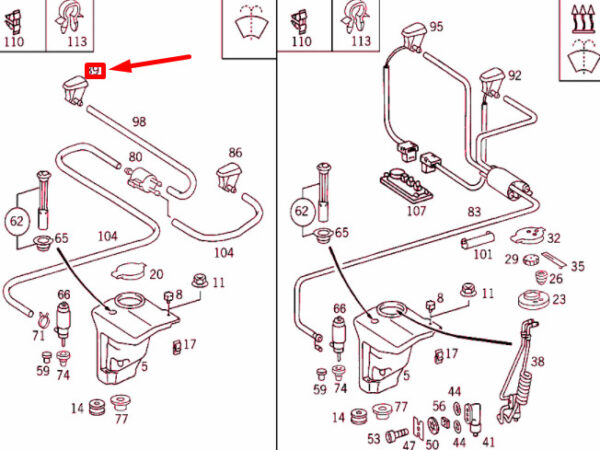 NEW MERCEDES-BENZ C W202 WINDSHIELD WASHER NOZZLE RIGHT A2028601047 - Image 8