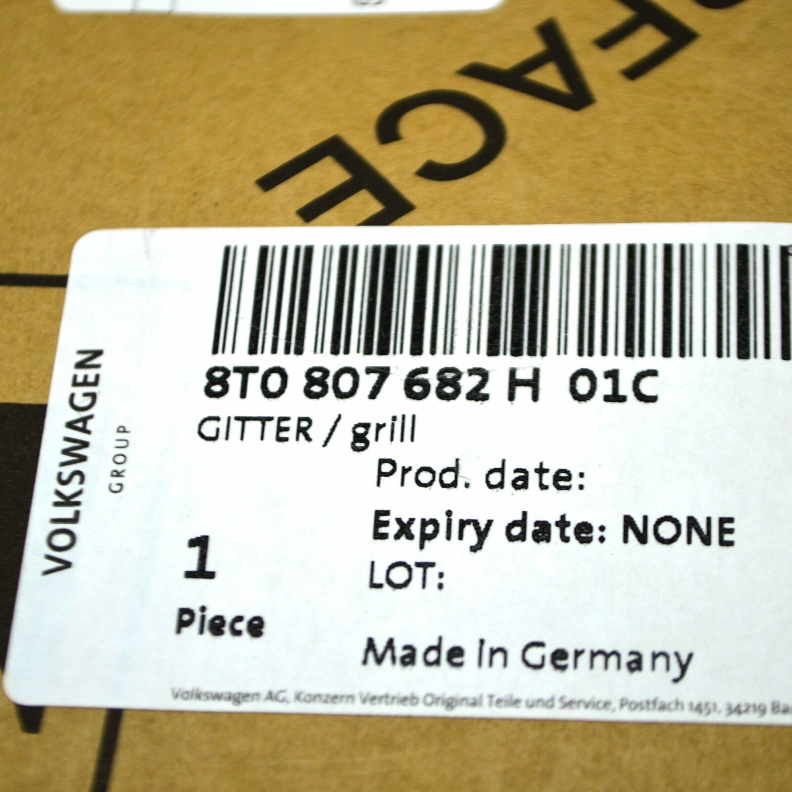 NEW AUDI A5 8T RIGHT SIDE LIGHT FOG GRILLE 8T0807682H01C 8T0807682H 01C 8 NEW AUDI A5 8T RIGHT SIDE LIGHT FOG GRILLE 8T0807682H01C 8T0807682H 01C - Image 8