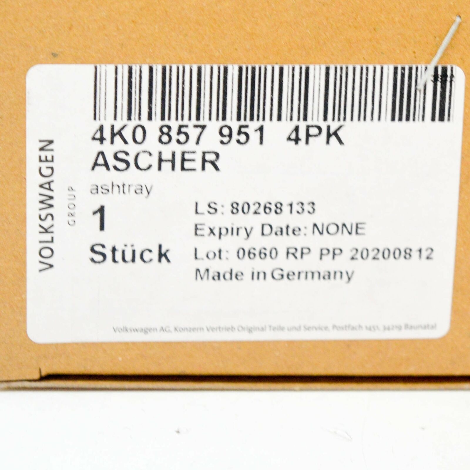 NEW AUDI A6 C8 CENTER CONSOLE ASHTRAY 4K08579514PK 8 NEW AUDI A6 C8 CENTER CONSOLE ASHTRAY 4K08579514PK - Image 8