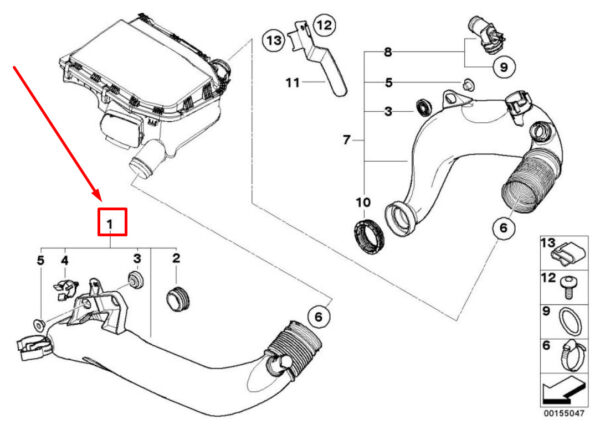 NEW BMW 3 E90 AIR SUPPLY HOSE PIPE 13717556549 7556549 ORIGINAL - Image 6
