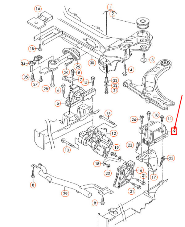 NEW AUDI A3 8L LEFT GEARBOX MOUNTING 1J0199555AJ - Image 8