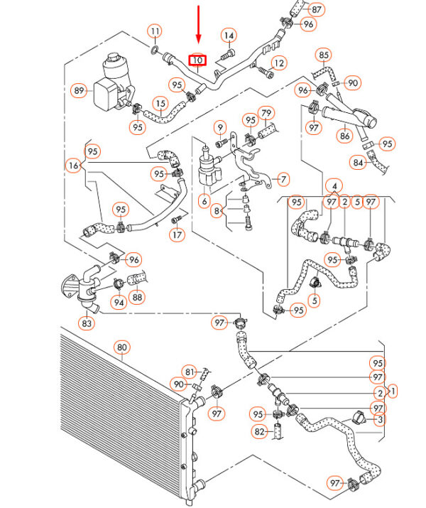 NEW AUDI A1 8X ENGINE COOLANT PLASTIC PIPE 03L121065AJ - Image 8