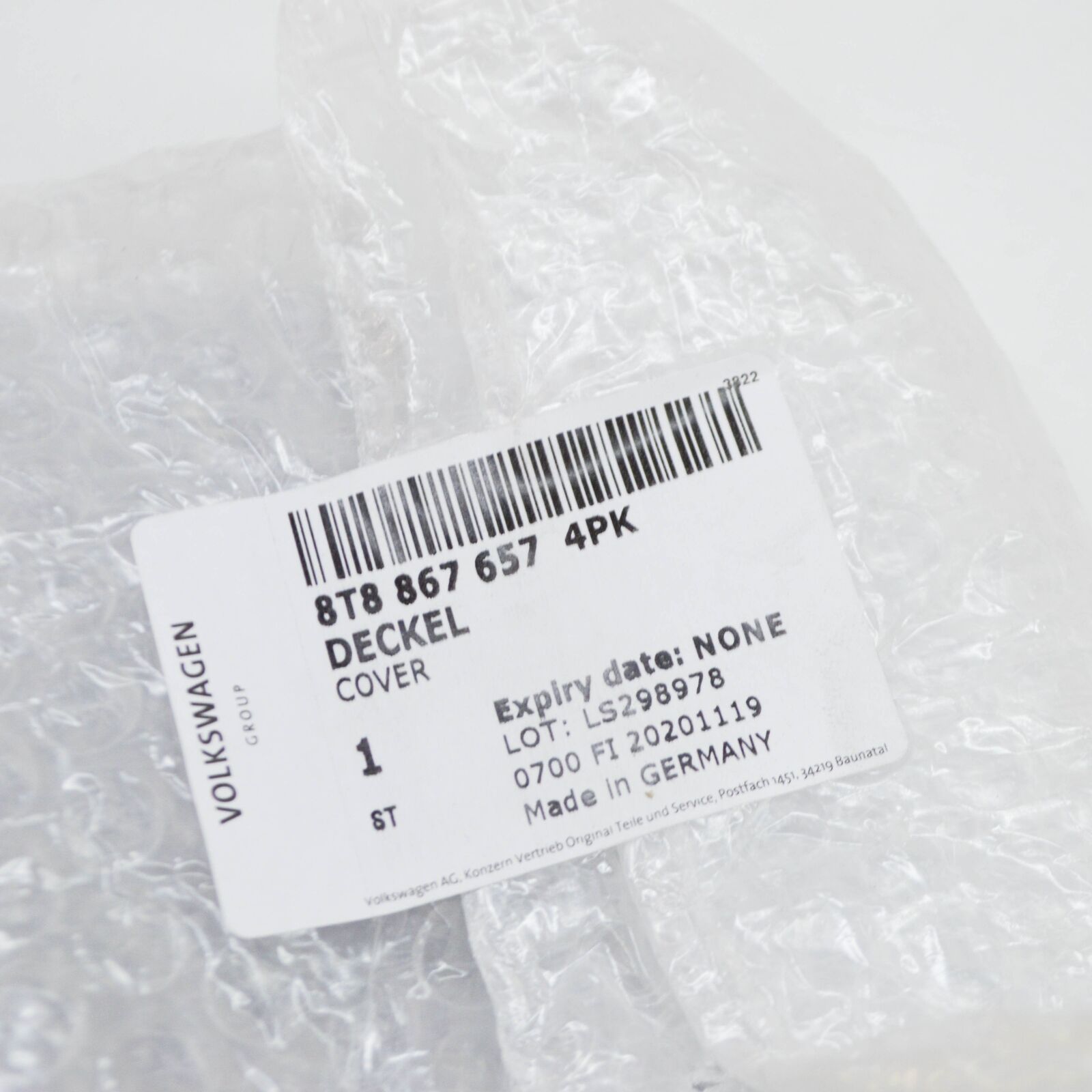 NEW AUDI A5 8T REAR LEFT TAIL LIGHT COVER 8T8867657 4PK 8T88676574PK ORIGINAL 6 NEW AUDI A5 8T REAR LEFT TAIL LIGHT COVER 8T8867657 4PK 8T88676574PK ORIGINAL - Image 6