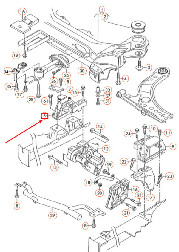 NEW VOLKSWAGEN GOLF 1K MK5 RIGHT ENGINE MOUNT BRACKET 1J0199262BF - Image 8