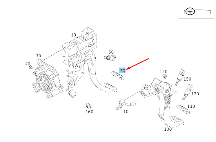 NEW MERCEDES-BENZ CITAN W415 BRAKE PEDAL PAD A4152920082 ORIGINAL 6 NEW MERCEDES-BENZ CITAN W415 BRAKE PEDAL PAD A4152920082 ORIGINAL - Image 6