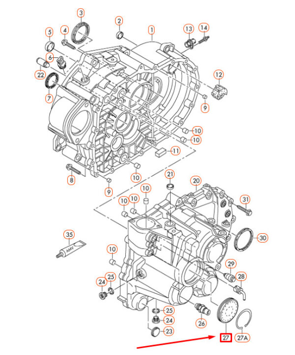 NEW AUDI A3 8P MANUAL TRANSMISSION END CAP 79,35MM 02M301211B ORIGINAL - Image 6