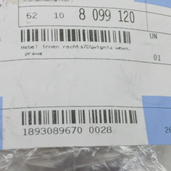 NEW BMW 6 E63 FRONT RIGHT OUTER SEAT LATCH LEVER 8099120 52108099120 ORIGINAL - Image 6