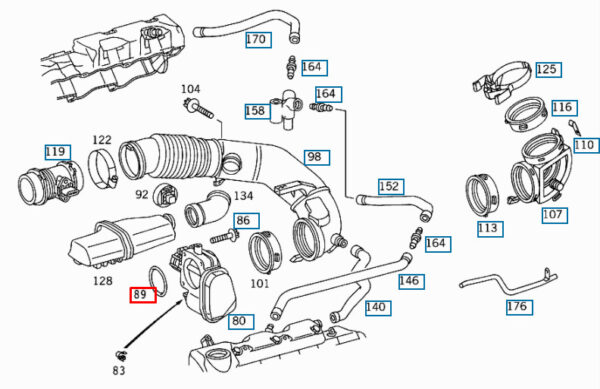 NEW MERCEDES-BENZ M W164 THROTTLE HOUSING O-RING A3059970345 ORIGINAL - Image 6