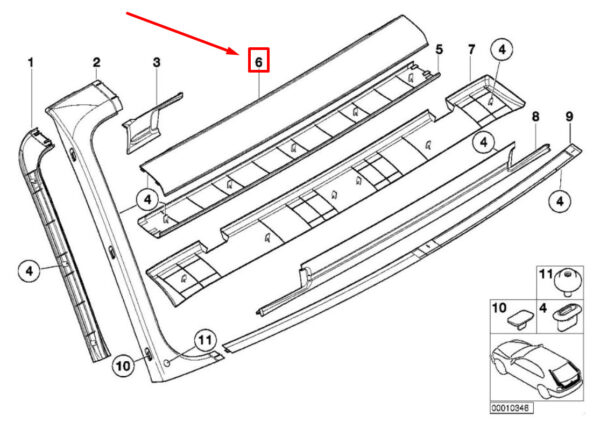 NEW BMW 5 E39 EXTERIOR UPPER TRUNK LID TRIM 51498190693 8190693 ORIGINAL - Image 6