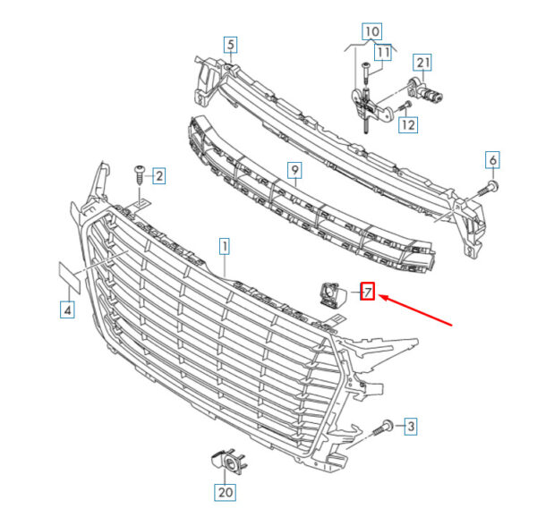 NEW AUDI TT FV FRONT LEFT RADIATOR GRILLE PARK SENSOR HOLDER 8S0853231B - Image 8