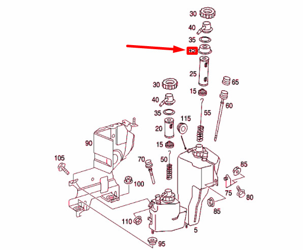 NEW MERCEDES-BENZ CL C215 ABC RESERVOIR GROMMET A2109973581 ORIGINAL 6 NEW MERCEDES-BENZ CL C215 ABC RESERVOIR GROMMET A2109973581 ORIGINAL - Image 6