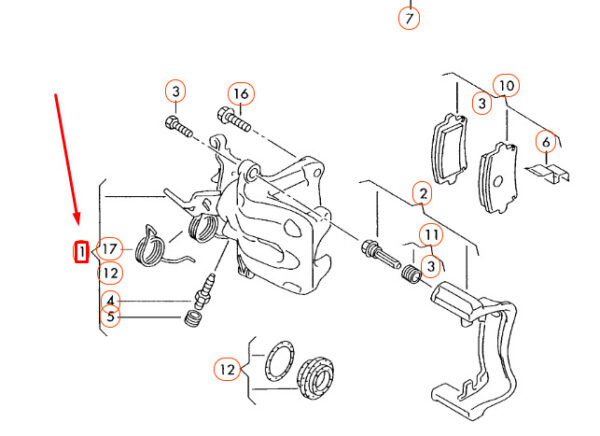 NEW VOLKSWAGEN BEETLE A5 REAR LEFT BRAKE CALIPER HOUSING 5K0615423A ORIGINAL - Image 6