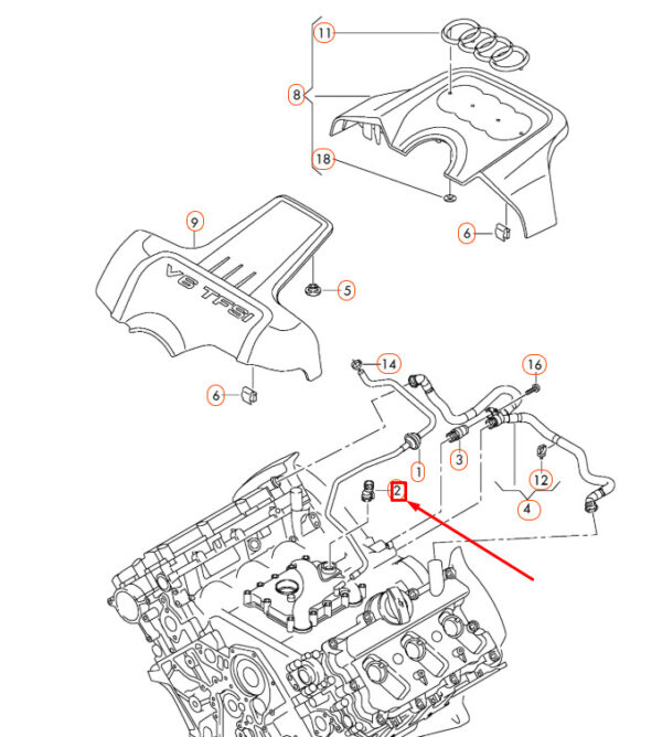 NEW AUDI A4 B8 ENGINE VENT BREATHER TUBE 06E103213 - Image 8