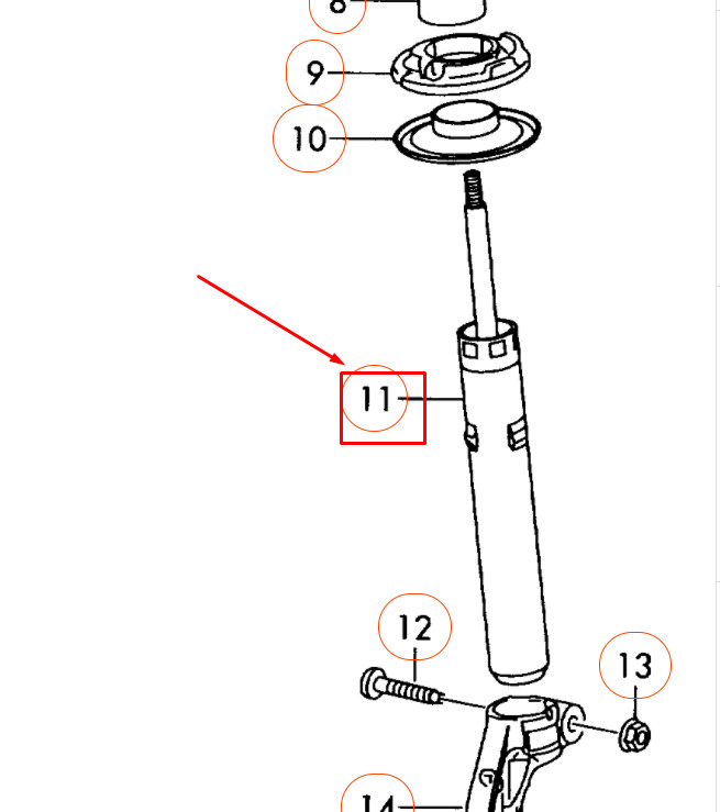 NEW AUDI A4 B8 FRONT GAS SHOCK ABSORBER 8K0413031BA ORIGINAL 6 NEW AUDI A4 B8 FRONT GAS SHOCK ABSORBER 8K0413031BA ORIGINAL - Image 6
