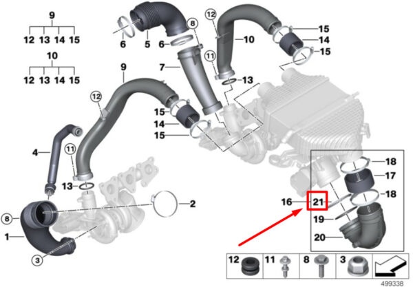 NEW BMW 2 COUPE F87 ENGINE CLAMP RING 7848445 11617848445 ORIGINAL - Image 6