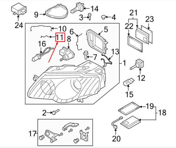 NEW VW PASSAT B6 3C FRONT HEADLAMP HIGH BEAM DUST COVER CLIP 3C0941160 ORIGINAL - Image 6