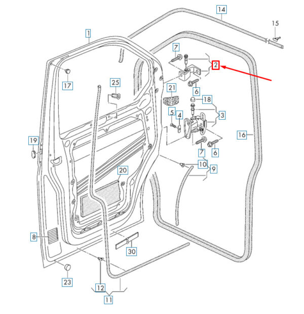 NEW VOLKSWAGEN TRANSPORTER T6 FRONT RIGHT DOOR UPPER HINGE 7E0831402B - Image 8