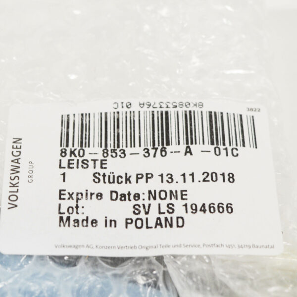 NEW AUDI A4 B8 REAR RIGHT DOOR SILL PLATE 8K0853376A01C ORIGINAL - Image 6