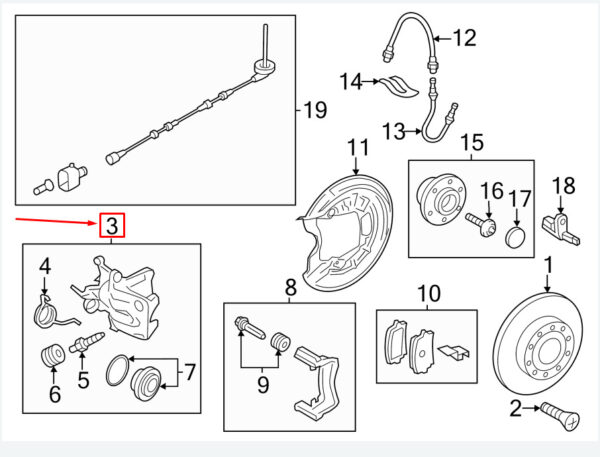 NEW VW BEETLE 5C REAR RIGHT BRAKE CALIPER 1K0615424Q ORIGINAL - Image 6