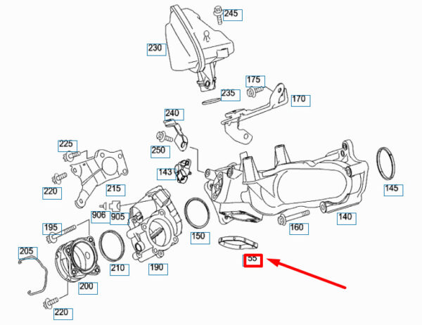 NEW MERCEDES-BENZ ML W164 CHANGE-OVER FLAP GASKET A6421410080 ORIGINAL - Image 6
