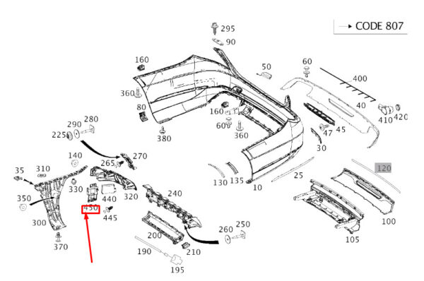 NEW MERCEDES-BENZ S W222 REAR BUMPER RADAR RIGHT BRACKET A2228850614 ORIGINAL - Image 6
