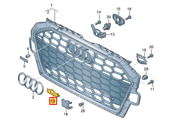 NEW AUDI A4 B9 FRONT BUMPER RADIATOR GRILLE LOWER CAP 8W0853140G9B9 8 NEW AUDI A4 B9 FRONT BUMPER RADIATOR GRILLE LOWER CAP 8W0853140G9B9 - Image 8