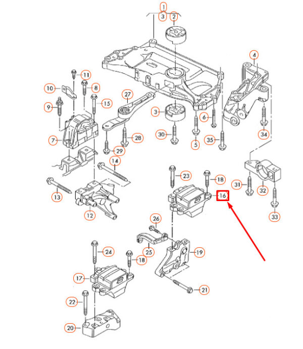 NEW VOLKSWAGEN BEETLE A5 GEARBOX MOUNTING 1K0199555CH - Image 8