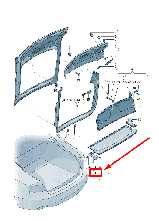 NEW AUDI A5 8T3 PARCEL SHELF SUPPORT REPAIR KIT 8T8898084A 8 NEW AUDI A5 8T3 PARCEL SHELF SUPPORT REPAIR KIT 8T8898084A - Image 8