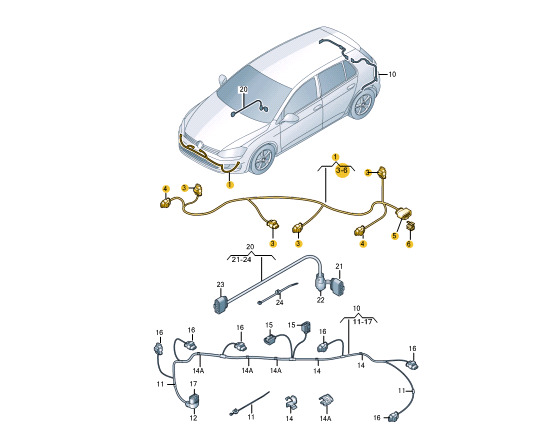 NEW VOLKSWAGEN GOLF MK7 FRONT PDC PARKING AID WIRING HARNESS 5G0971095M 8 NEW VOLKSWAGEN GOLF MK7 FRONT PDC PARKING AID WIRING HARNESS 5G0971095M - Image 8
