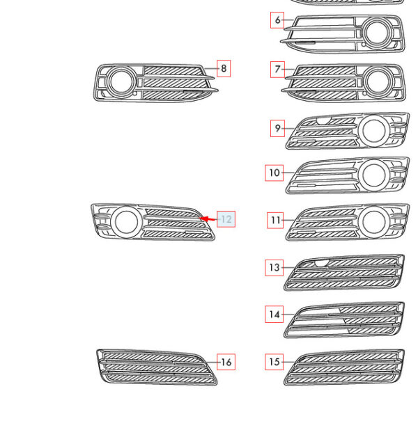 NEW AUDI A3 8PA FRONT RIGHT LOWER LIGHT FOG GRILLE 8P0807682E9B 9B9 2013 - Image 8