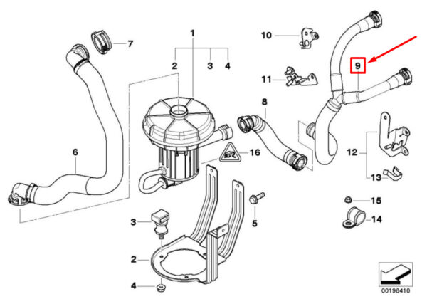 NEW BMW 7 E65, E66, E67 AIR INJECTION PUMP HOSE 11727556960 7556960 ORIGINAL - Image 6