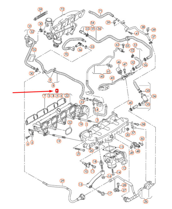 NEW AUDI Q5 8R ENGINE INTAKE MANIFOLD 06H133209G ORIGINAL OEM - Image 6